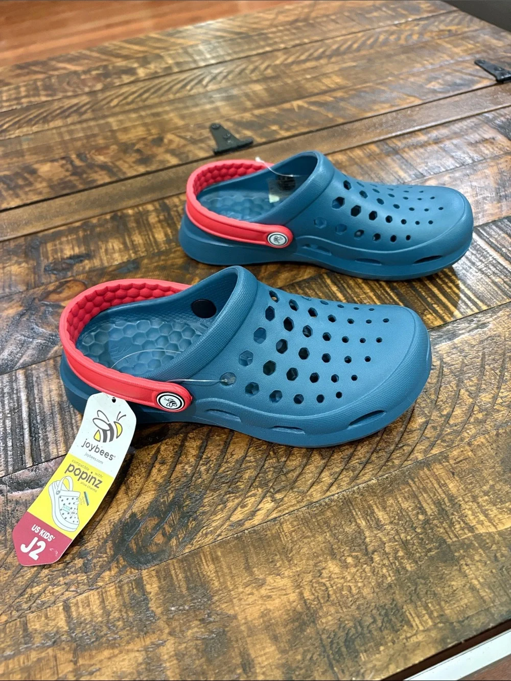 Kids' Popinz Clogs - Teal with Red Trim